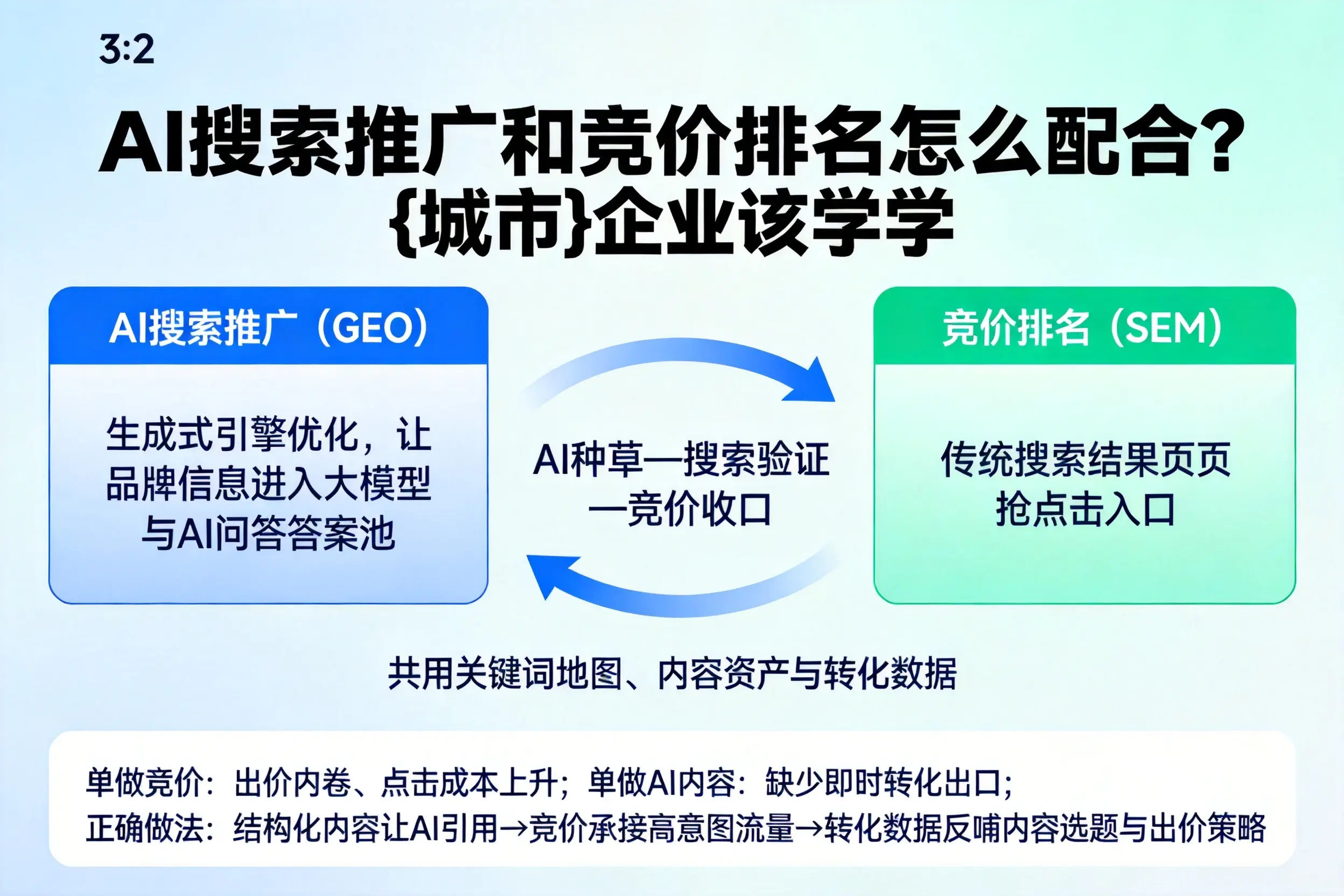 AI搜索推广和竞价排名怎么配合？阿拉尔企业该学学